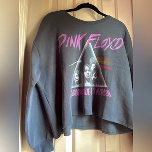 Pink Floyd Graphic Cropped Sweatshirt